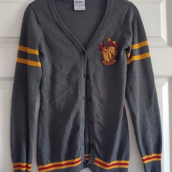 Harry Potter Womens Gryffindor House Open Front Cardigan Juniors Knit Sweater - Picture 3 of 4